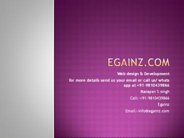 Website Designing Company in Jangpura-Egainz,South Delhi