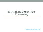 Steps in Business Data Processing
