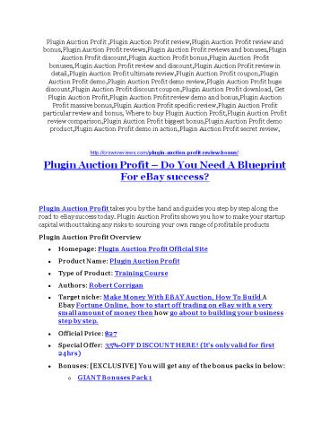 Plugin Auction Profits review - Plugin Auction Profits +100 bonus items