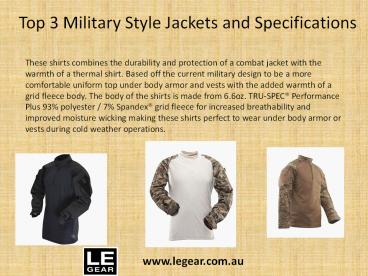Latest Military Style Jackets