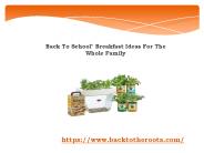Back To School" Breakfast Ideas For The Whole Family