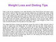 Weight Loss and Dieting Tips
