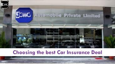 Choosing the best car insurance deal
