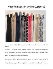 How to Invest in Online Zippers? (1)