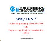 WHY I.E.S ?