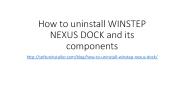 How to uninstall winstep nexus dock and its components