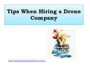 Tips When Hiring a Drone Company