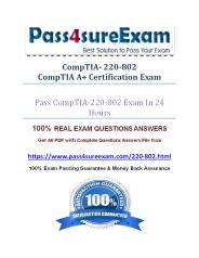 Pass4sure 220-802 Practice Exam