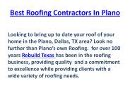 Best Roofing Contractors in Plano