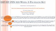 DEVRY FIN 515 Week 3 Problem Set