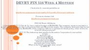 DEVRY FIN 516 Week 4 Midterm