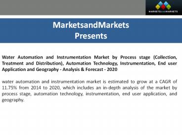 Water Automation and Instrumentation Market and  Analysis & Forecast