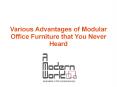 Various Advantages of Modular Office Furniture that You Never Heard