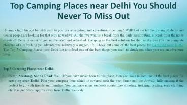 Camping Near Delhi (1)