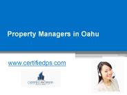 Property Managers in Oahu - www.certifiedps.com