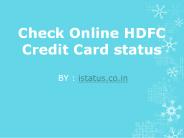 HDFC credit card application status