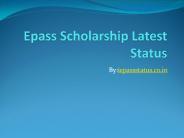 Epass Scholarship Latest News