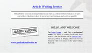Article writing service