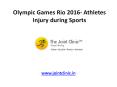 Olympic Games Rio 2016- Athletes Injury during Sports PowerPoint PPT Presentation