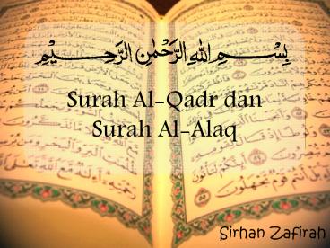 Surah Al-Qadr dan Surah Al-Alaq