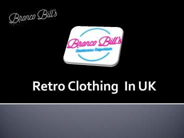 Retro Clothing  In UK