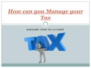 How To Manae Your Tax