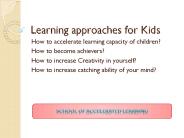 Accelerated Learning techniques for students