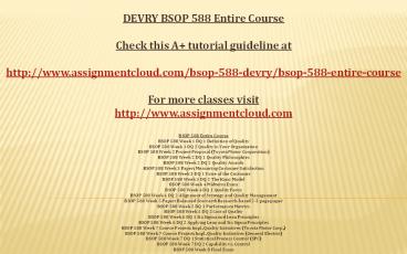 DEVRY BSOP 588 Entire Course