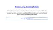 Remote dog training collars
