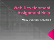 Web Development Assignment Help: Many Questions Answered