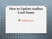 Online Update aadhar card details