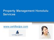 Property Management Honolulu Services - www.certifiedps.com