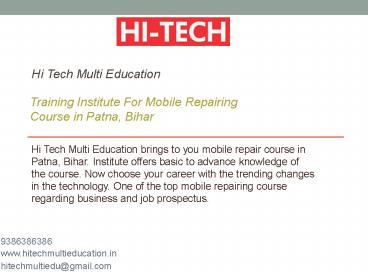 Training Institute For Mobile Repairing Course in Patna, Bihar