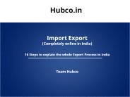 The Export Process in India
