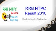 RRB NTPC Result 2016 Declaration In September Month