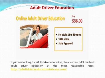 Approved Online Adult Drivers ed
