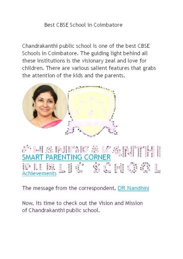 BEST CBSE SCHOOL-Chandrakanthi public-Coimbatore