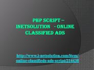 PHP Script – INETSOLUTION - Online Classified Ads