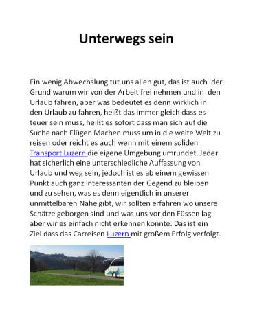 Unterwegs sein