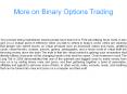 More on Binary Options Trading PowerPoint PPT Presentation