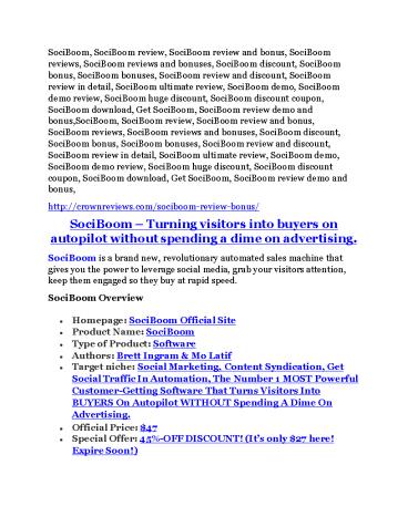 SociBoom Review - SociBoom +100 bonus items