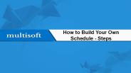 How to Build Your Own Schedule