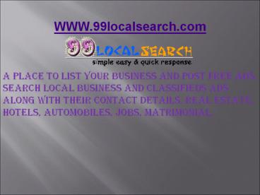 Post Free Ads | Free classifieds website| Ad posting -99localsearch