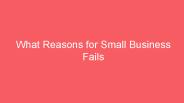 What Reasons for Small Business Fails
