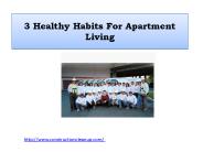 3 Healthy Habits For Apartment Living