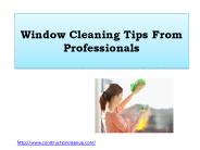 Window Cleaning Tips From Professionals