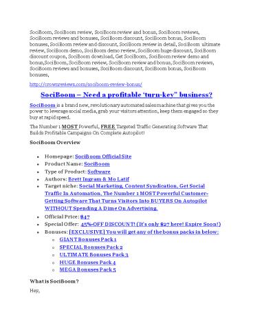 SociBoom REVIEW and GIANT $21600 bonuses