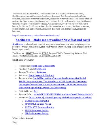 SociBoom Review & (BIGGEST) jaw-drop bonuses