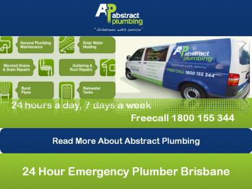 24 Hour Emergency Plumber Brisbane