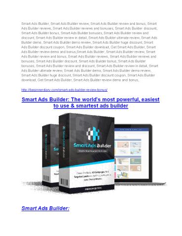 Smart Ads Builder Review-MEGA $22,400 Bonus & 65% DISCOUNT
